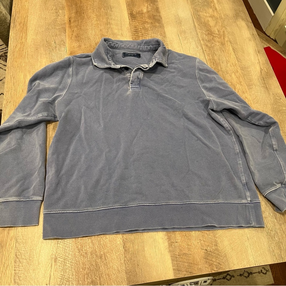 Vineyard Vines Women’s Washed Blue Collared Pullover Sweater Size Large